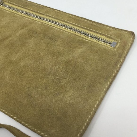 Andrea Mabiani Tan Suede Leather Zipper Pouch - Picture 3 of 7